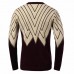 Men Winter Knitting Polyester Round Collar Triangle Long Sleeve Warm Pullover Sweater Men Winter Knitting Polyester Round Collar Triangle Long Sleeve Warm Pullover Sweater