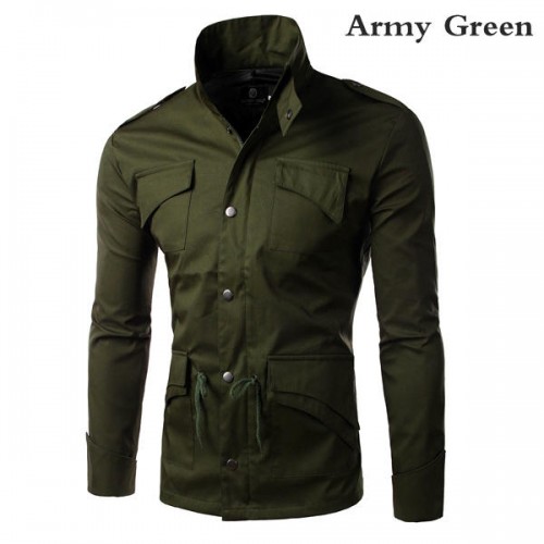 Men's Military Style Stand Collar Winter Jacket Slim Fit Fashion Coat Men's Military Style Stand Collar Winter Jacket Slim Fit Fashion Coat