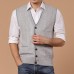 Men Fall Winter Woollen V-neck Solid Color Warm Cardigan Waistcoat Vest Knit Sleeveless Sweater Men Fall Winter Woollen V-neck Solid Color Warm Cardigan Waistcoat Vest Knit Sleeveless Sweater