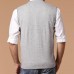 Men Fall Winter Woollen V-neck Solid Color Warm Cardigan Waistcoat Vest Knit Sleeveless Sweater Men Fall Winter Woollen V-neck Solid Color Warm Cardigan Waistcoat Vest Knit Sleeveless Sweater