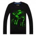 Men Cotton Blended 3D Printed Noctilucent Wolf Long Sleeve T-shirt Men Cotton Blended 3D Printed Noctilucent Wolf Long Sleeve T-shirt