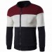 Mens Baseball Collar British Style Color Splicing Patchwork Jacket Mens Baseball Collar British Style Color Splicing Patchwork Jacket
