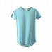 Long Mens Spring Summer Cotton Essential Basic Tshirts Short Sleeved T-shirts Long Mens Spring Summer Cotton Essential Basic Tshirts Short Sleeved T-shirts