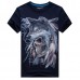 Mens Wolf 3D Animal Skull Printing Plus Size Tees Summer Personality Short Sleeve T-shirt Mens Wolf 3D Animal Skull Printing Plus Size Tees Summer Personality Short Sleeve T-shirt