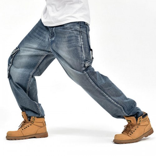 Loose Plus Size 30-46 Hip-Hop Men Fashion Big Size Jeans Pop Skateboard Pants Loose Plus Size 30-46 Hip-Hop Men Fashion Big Size Jeans Pop Skateboard Pants