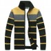 Winter Thick Casual Stand Collar Sweaters Mens Stripe Knitted Zipper Jacquard Cardigan Winter Thick Casual Stand Collar Sweaters Mens Stripe Knitted Zipper Jacquard Cardigan
