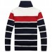 Winter Thick Casual Stand Collar Sweaters Mens Stripe Knitted Zipper Jacquard Cardigan Winter Thick Casual Stand Collar Sweaters Mens Stripe Knitted Zipper Jacquard Cardigan