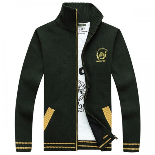 Mens Stand Collar Knitted Sweater Cardigan Spell Color Zipper Casual Jacket Coat Mens Stand Collar Knitted Sweater Cardigan Spell Color Zipper Casual Jacket Coat