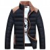 Mens Stand Collar Coat Fashion Casual Slim Fit Stitching Polyester Thick Jacket Mens Stand Collar Coat Fashion Casual Slim Fit Stitching Polyester Thick Jacket
