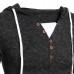 Mens Casual V-neck Knitted Hooded Sweater Solid Color Long Sleeve Pullover Mens Casual V-neck Knitted Hooded Sweater Solid Color Long Sleeve Pullover