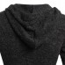 Mens Casual V-neck Knitted Hooded Sweater Solid Color Long Sleeve Pullover Mens Casual V-neck Knitted Hooded Sweater Solid Color Long Sleeve Pullover