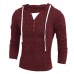 Mens Casual V-neck Knitted Hooded Sweater Solid Color Long Sleeve Pullover Mens Casual V-neck Knitted Hooded Sweater Solid Color Long Sleeve Pullover