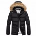 Mens Winter Fur Collar Detachable Hood Thick Warm Padded Jacket Parka Mens Winter Fur Collar Detachable Hood Thick Warm Padded Jacket Parka