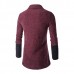 Mens Fashion Stitching Turn-down Collar Knitted Cardigans Casual Slim Fit Sweater Mens Fashion Stitching Turn-down Collar Knitted Cardigans Casual Slim Fit Sweater