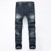 Mens Moustache Folded Stitching Elastic Jeans Fashion Casual Mid-rise Straight Legs Denim Pants Mens Moustache Folded Stitching Elastic Jeans Fashion Casual Mid-rise Straight Legs Denim Pants
