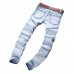 Mens Fashion Casual Motorcycle Biker Pleat Straight Legs Ripped Jeans Denim Pants Mens Fashion Casual Motorcycle Biker Pleat Straight Legs Ripped Jeans Denim Pants