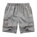 Mens Summer Casual Elastic Waist Multi Pockets Shorts Solid Color Cotton Shorts Mens Summer Casual Elastic Waist Multi Pockets Shorts Solid Color Cotton Shorts