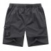 Mens Summer Casual Elastic Waist Multi Pockets Shorts Solid Color Cotton Shorts Mens Summer Casual Elastic Waist Multi Pockets Shorts Solid Color Cotton Shorts