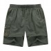 Mens Summer Casual Elastic Waist Multi Pockets Shorts Solid Color Cotton Shorts Mens Summer Casual Elastic Waist Multi Pockets Shorts Solid Color Cotton Shorts