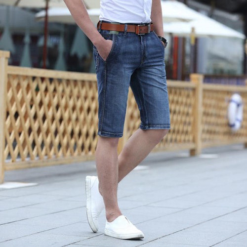 Summer Casual Straight Leg Thin Cotton Short Multi Pockets Jeans for Men Summer Casual Straight Leg Thin Cotton Short Multi Pockets Jeans for Men