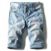 Mens Fashion Casual Holes Denim Shorts Big Size Kness Length Mid-rise Light Blue Jeans Mens Fashion Casual Holes Denim Shorts Big Size Kness Length Mid-rise Light Blue Jeans