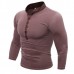 Mens Cotton Stand Collar T-shirts Buttons Breathable Long Sleeve Solid Color Tops Mens Cotton Stand Collar T-shirts Buttons Breathable Long Sleeve Solid Color Tops