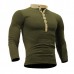 Mens Cotton Stand Collar T-shirts Buttons Breathable Long Sleeve Solid Color Tops Mens Cotton Stand Collar T-shirts Buttons Breathable Long Sleeve Solid Color Tops