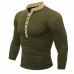 Mens Cotton Stand Collar T-shirts Buttons Breathable Long Sleeve Solid Color Tops Mens Cotton Stand Collar T-shirts Buttons Breathable Long Sleeve Solid Color Tops