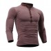 Mens Cotton Stand Collar T-shirts Buttons Breathable Long Sleeve Solid Color Tops Mens Cotton Stand Collar T-shirts Buttons Breathable Long Sleeve Solid Color Tops