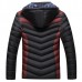 Winter Thick Warm Zipper Detachable Hooded Color Splicing Outwear Jackets for Men Winter Thick Warm Zipper Detachable Hooded Color Splicing Outwear Jackets for Men
