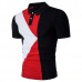 Fashion Men's Geometric Stitching Color T-shirt Casual Lapel Short Sleeved Tops Tees Fashion Men's Geometric Stitching Color T-shirt Casual Lapel Short Sleeved Tops Tees