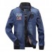 Mens Plus Size S-3XL Embroidery Armband Epaulet Decoration Pilot Flight Jacket Denim Coat Mens Plus Size S-3XL Embroidery Armband Epaulet Decoration Pilot Flight Jacket Denim Coat