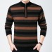 Warm Thick Mink Velvet Striped Pullover Sweaters Fashion Jacquard Semi-high Collar Zipper Pullovers Warm Thick Mink Velvet Striped Pullover Sweaters Fashion Jacquard Semi-high Collar Zipper Pullovers