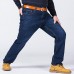 Plus Size Casual Business Straight Legs Loose High Elastic Jeans for Men Plus Size Casual Business Straight Legs Loose High Elastic Jeans for Men
