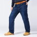 Plus Size Casual Business Straight Legs Loose High Elastic Jeans for Men Plus Size Casual Business Straight Legs Loose High Elastic Jeans for Men
