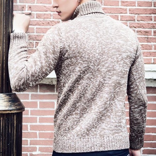 Winter Warm Thick Sweater Pullovers Men's Fashion Solid Color High Neck Slim Fit Knitted Pullover Winter Warm Thick Sweater Pullovers Men's Fashion Solid Color High Neck Slim Fit Knitted Pullover