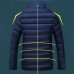 Winter Thick Warm Stand Collar Pure Color Quilted Padded Insulated Jacket for Men