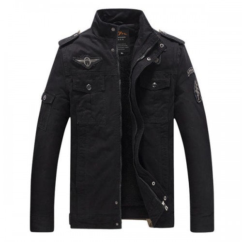 Mens Plus Size S-4XL Stand Collar Cotton Casual Military Jacket Mens Plus Size S-4XL Stand Collar Cotton Casual Military Jacket