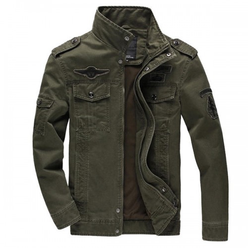 Mens Epaulet Military Cotton Multi-pocket Stand Collar Big Size Jacket Mens Epaulet Military Cotton Multi-pocket Stand Collar Big Size Jacket
