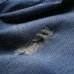 Mens Vintage Holes Light Blue Straight Slim Button Fashion Jeans Denim Pants