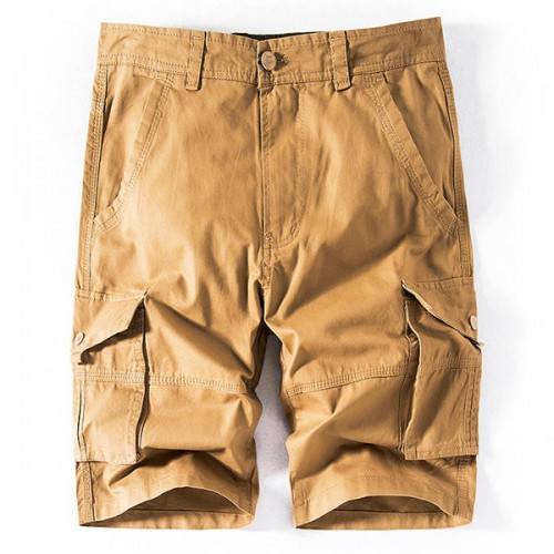 Men's Summer Leisure Loose Cotton Cargo Shorts Outdoor Big Pocket Solid Color Shorts Men's Summer Leisure Loose Cotton Cargo Shorts Outdoor Big Pocket Solid Color Shorts