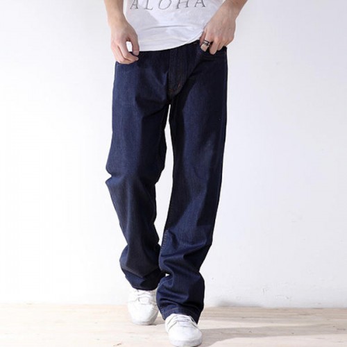 Plus Size 30-48 Loose Straight Leg Basic Long Jeans for Men Plus Size 30-48 Loose Straight Leg Basic Long Jeans for Men