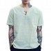 Chinese Style Cotton Linen LeisureT-shirt Spring Summer Men's Pure Color Short Sleeves T-shirt Chinese Style Cotton Linen LeisureT-shirt Spring Summer Men's Pure Color Short Sleeves T-shirt