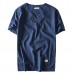 Chinese Style Cotton Linen LeisureT-shirt Spring Summer Men's Pure Color Short Sleeves T-shirt Chinese Style Cotton Linen LeisureT-shirt Spring Summer Men's Pure Color Short Sleeves T-shirt