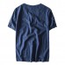 Chinese Style Cotton Linen LeisureT-shirt Spring Summer Men's Pure Color Short Sleeves T-shirt Chinese Style Cotton Linen LeisureT-shirt Spring Summer Men's Pure Color Short Sleeves T-shirt