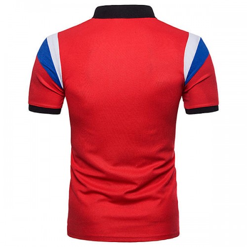 Men's Short Sleeve Lapel Golf Shirt Summer Matching Color Casual Tops Tees Men's Short Sleeve Lapel Golf Shirt Summer Matching Color Casual Tops Tees