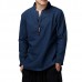 Chinese Style Mens Loose Cotton Linen Long Sleeve Tops Stand Collar T-Shirts Chinese Style Mens Loose Cotton Linen Long Sleeve Tops Stand Collar T-Shirts