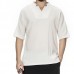 Men Chinese Style Cotton Linen Short Sleeve T-Shirts Stand Collar Loose Vintage Tee Tops Men Chinese Style Cotton Linen Short Sleeve T-Shirts Stand Collar Loose Vintage Tee Tops