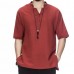 Men Chinese Style Cotton Linen Short Sleeve T-Shirts Stand Collar Loose Vintage Tee Tops Men Chinese Style Cotton Linen Short Sleeve T-Shirts Stand Collar Loose Vintage Tee Tops