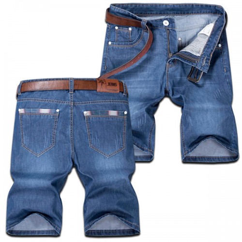 Summer Straight Leg Knee Length Short Jeans for Men Summer Straight Leg Knee Length Short Jeans for Men